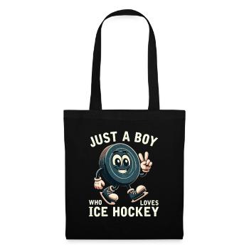 Juste un garçon qui aime le hockey sur glace garçons hommes - Sac en tissu - noir - Devant