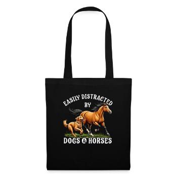 Facilement distrait par les chevaux et les chiens, les femmes, - Sac en tissu - noir - Devant