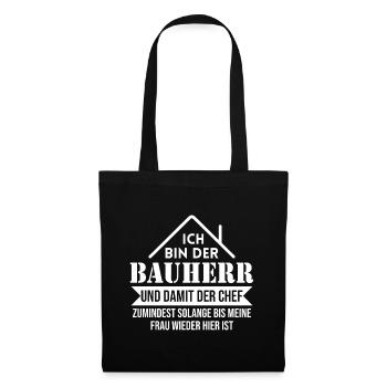 Bauherr Bauherren Hausbau 2025 Traumhaus Richtfest - Stoffbeutel - Schwarz - Vorne