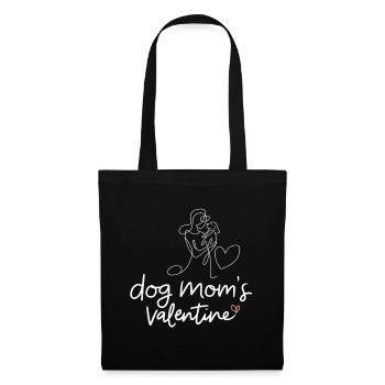 Dog Mom's Valentine | Frauchen | Valentinstag - Stoffbeutel - Schwarz - Vorne