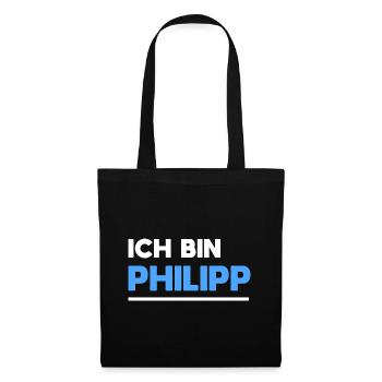 Philipp Name Spruch für stolze Philipps - Stoffbeutel - Schwarz - Vorne