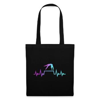 gymnastique, gymnaste - pouls battement de cœur; Gymnastique - Sac en tissu - noir - Devant
