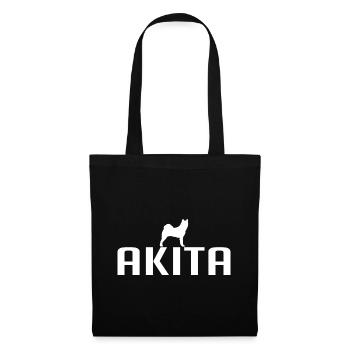AKITA Hunderasse American Akita Inu Hund Wilsigns - Stoffbeutel - Schwarz - Vorne