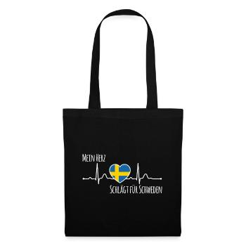 My heart beats for Sweden Scandinavia - Tote Bag - black - Front