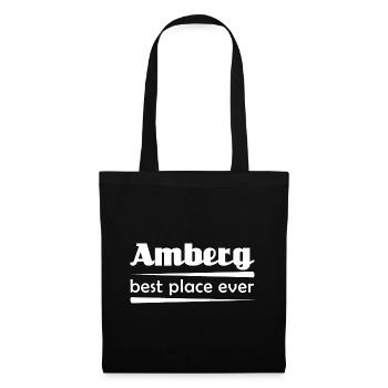 Amberg - Stadt best place ever - Stoffbeutel - Schwarz - Vorne