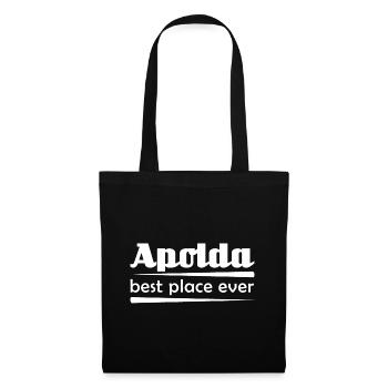 Apolda - Stadt best place ever - Stoffbeutel - Schwarz - Vorne