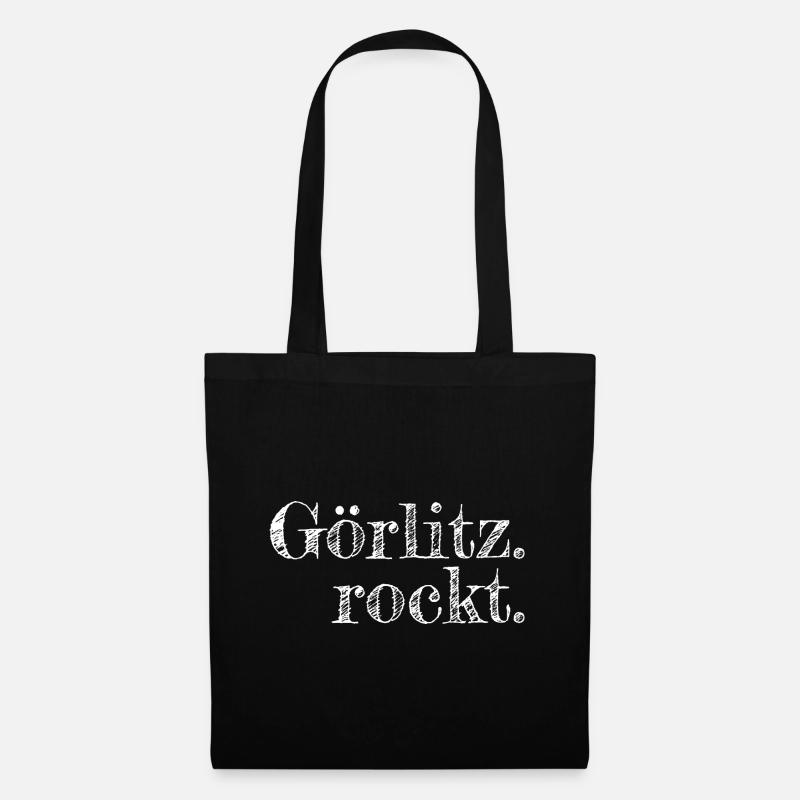 Görlitz rockt - Textdesign mit Stadtnamen - Stoffbeutel - Schwarz