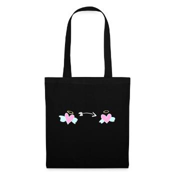 cœur cœur amour ange flèche symbole - Sac en tissu - noir - Devant