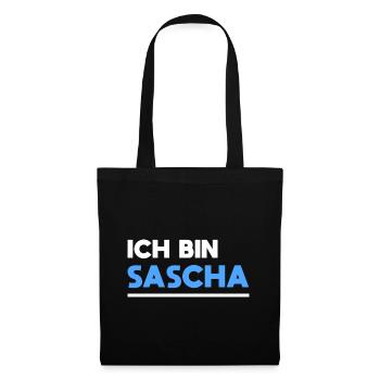 Sascha Name Spruch für stolze Saschas - Stoffbeutel - Schwarz - Vorne