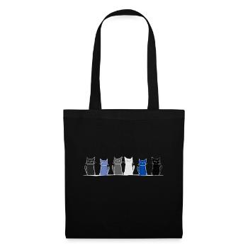 Chats Animaux Ligne Animal Chat Animal de compagnie - Sac en tissu - noir - Devant