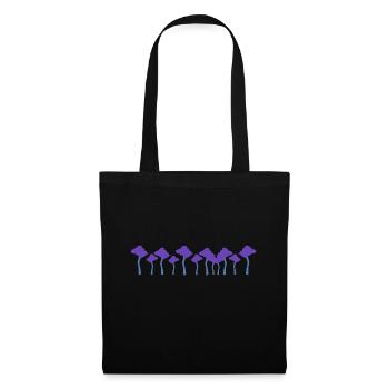 Trees Line Nature Forest Stroke Purple - Tote Bag - black - Front