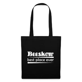 Beeskow - Stadt best place ever - Stoffbeutel - Schwarz - Vorne