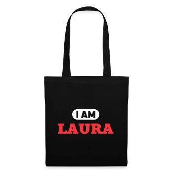 Laura Name Saying für stolze Lauras - Stoffbeutel - Schwarz - Vorne