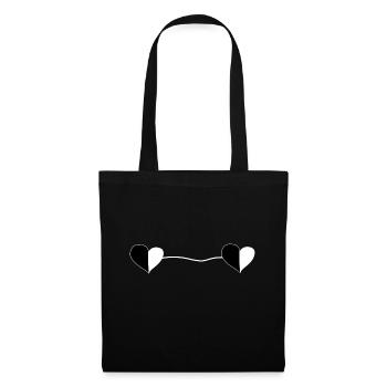Two Hearts Line - Tote Bag - black - Front