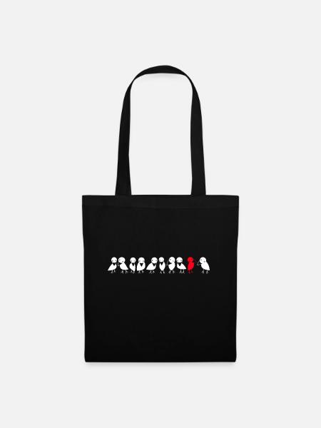 Bird row ravens - Tote Bag - black