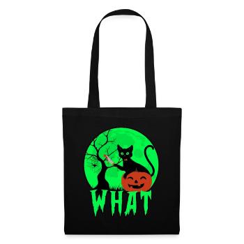 Quel chat avec un couteau, chat effrayant avec un couteau Halloween - Sac en tissu - noir - Devant
