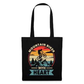 Mountain bikers with heart - Tote Bag - black - Front