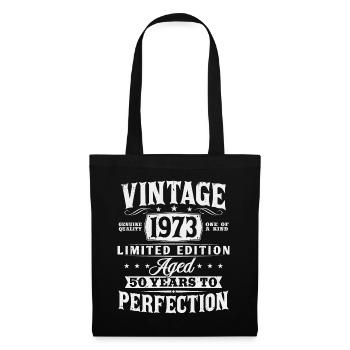 50 Geburtstag Jahrgang 1973 Vintage Retro Geschenk - Stoffbeutel - Schwarz - Vorne