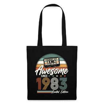 1983 Vintage Vintage Rétro Cadeau d’anniversaire - Sac en tissu - noir - Devant