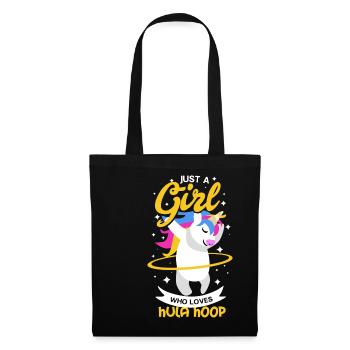 Hula Hoop Einhorn - Stoffbeutel - Schwarz - Vorne