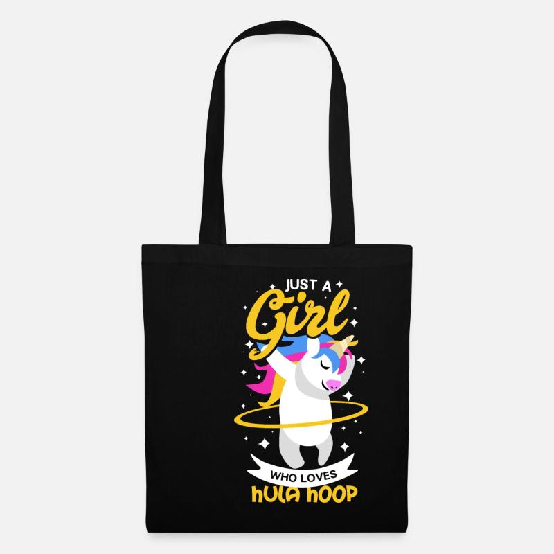 Hula Hoop Einhorn - Stoffbeutel - Schwarz