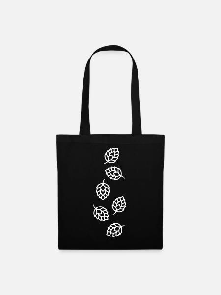 Hopfen Knospen Gerste Symbol - Stoffbeutel - Schwarz