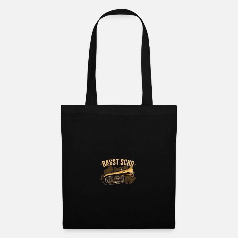 B Tuba Instrument, Basst Scho Lustiges Blasmusik - Stoffbeutel - Schwarz