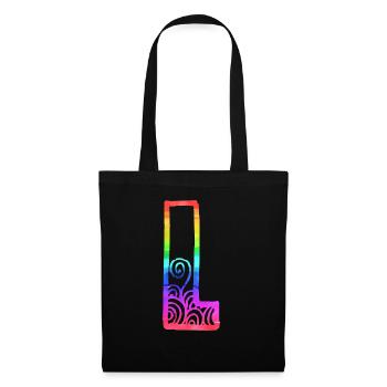 regenbogen l - Stoffbeutel - Schwarz - Vorne