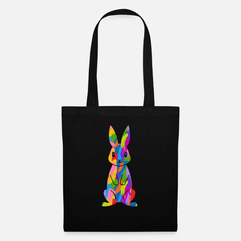 Rabbit Colorful Rabbit - Tote Bag - black