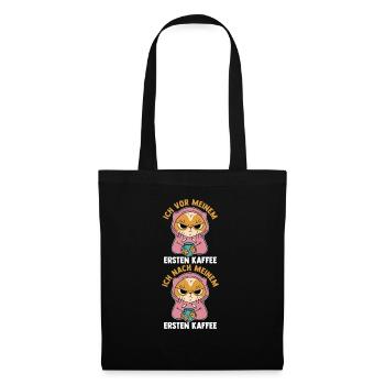 Je suis devant mes premiers chats café - Sac en tissu - noir - Devant