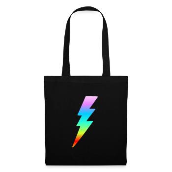 Coloré Lightning Rainbow Colors Retro Gift Femme - Sac en tissu - noir - Devant