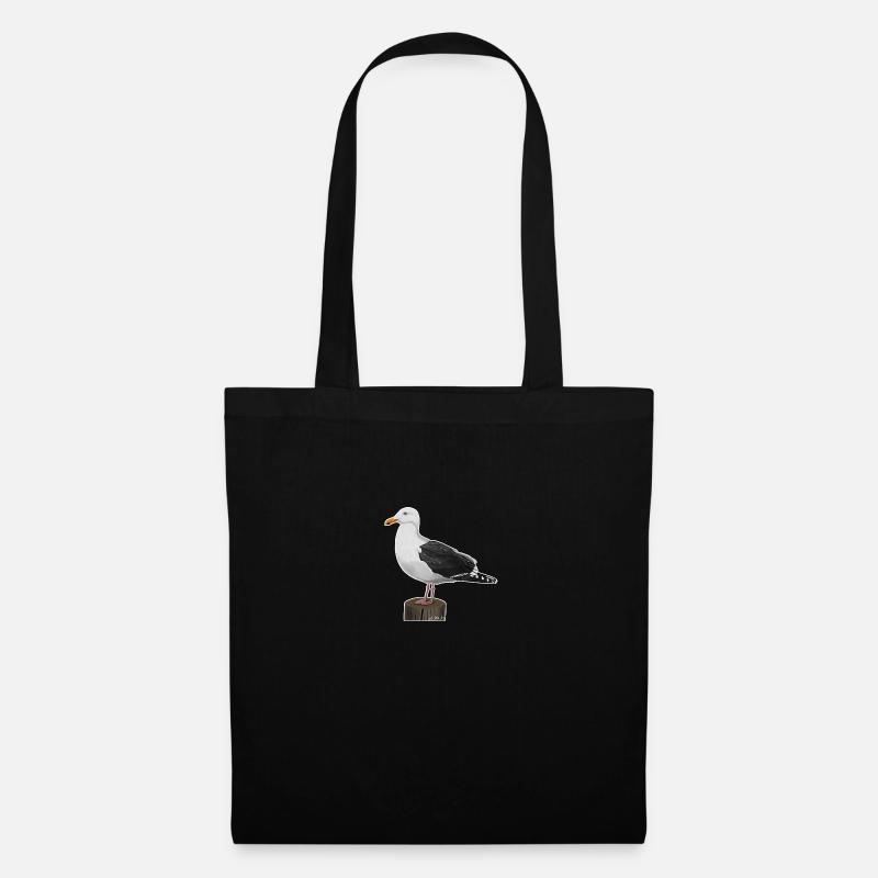 jz.birds Möwe Vogel Design - Stoffbeutel - Schwarz