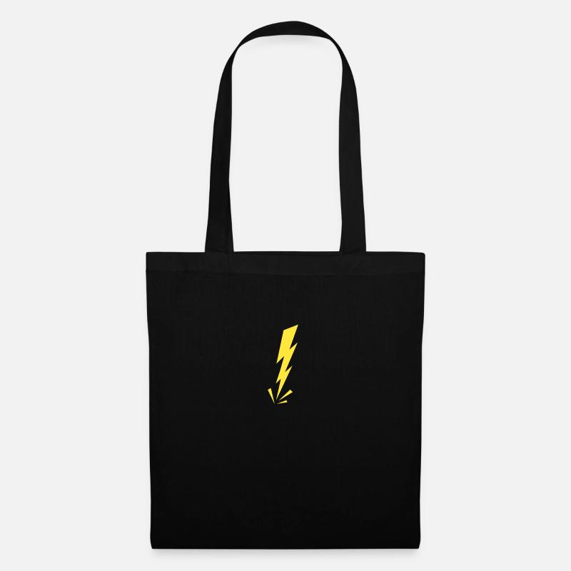 Lightning Thunder Lightning Angry idée cadeau d'avertissement - Sac en tissu - noir