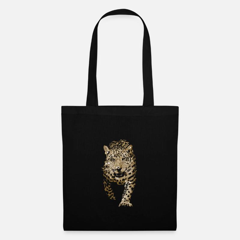Léopard, Léopard indien, Léopard de Perse - Sac en tissu - noir