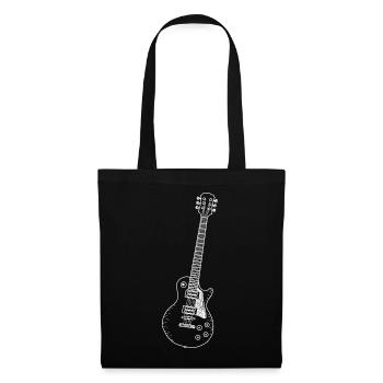Croquis de guitare en noir et blanc - LesPaul - Sac en tissu - noir - Devant
