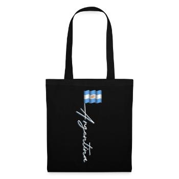 Argentina Flag Waving Script Pride Travel Design - Stoffbeutel - Schwarz - Vorne
