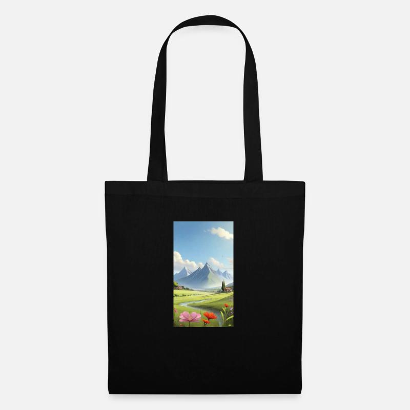 Landschaft - Stoffbeutel - Schwarz