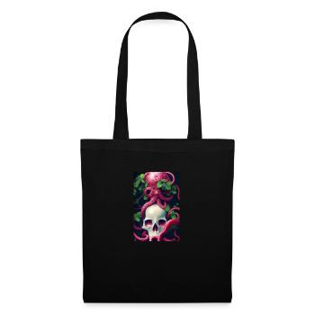 Skull Skull Flowers Tattoo Octopus Octopus Octopus - Tote Bag - black - Front