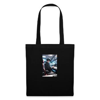 Anime Gamer Boy - Stoffbeutel - Schwarz - Vorne