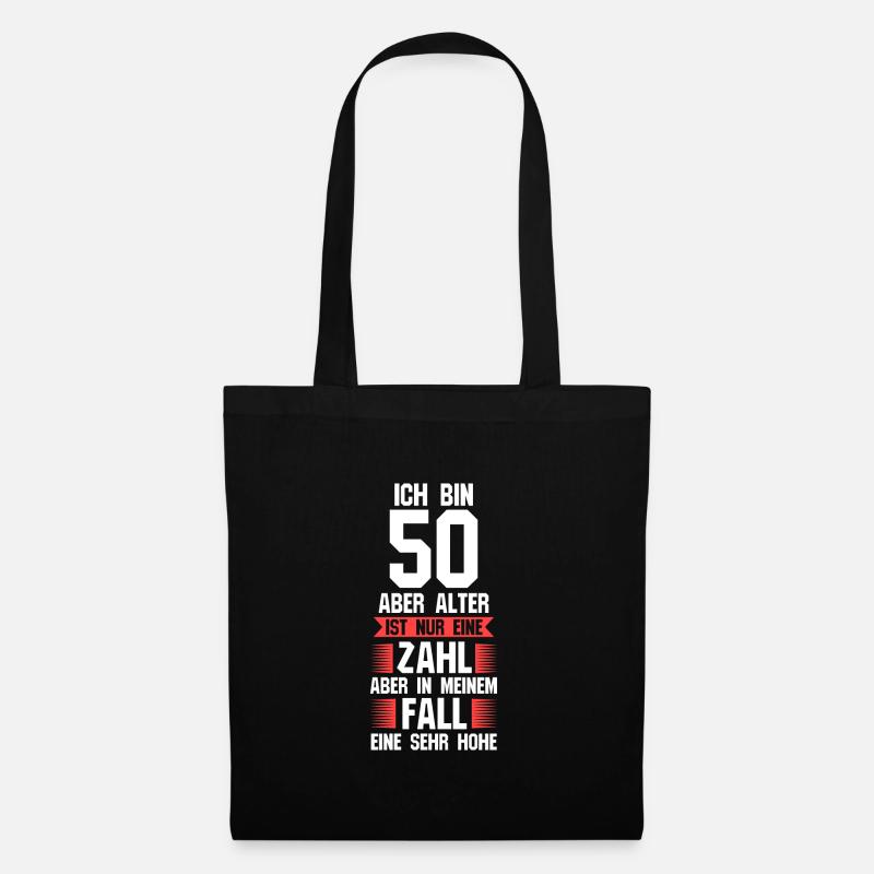 50. Geburtstag Feier 50 Jahre Geschenk - Stoffbeutel - Schwarz