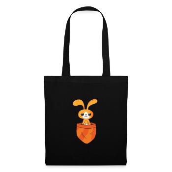 Rabbit in the pocket Happy Easter Animal - Tote Bag - black - Front