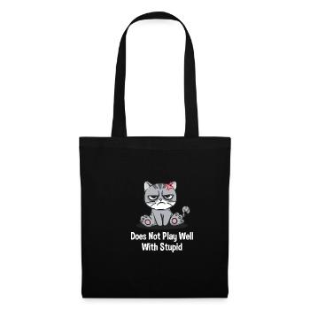 Ne joue pas bien sarcastiquement drôle sarcasme -H - Sac en tissu - noir - Devant