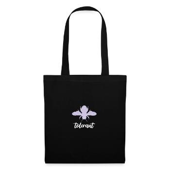 Abeille pastel violette Abeille tolérante Soyez tolérante - Sac en tissu - noir - Devant