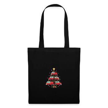 Lustiges Feuerwehrauto, Feuerwehrauto, Weihnachten - Stoffbeutel - Schwarz - Vorne