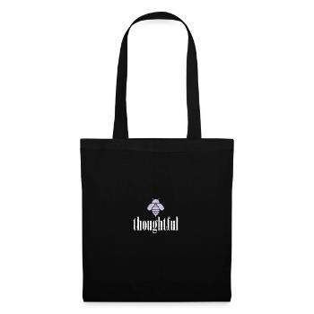 Abeille pastel violette Abeille réfléchie Soyez réfléchi - Sac en tissu - noir - Devant