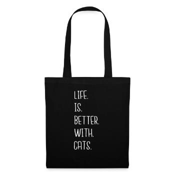 mignon chat arc-en-ciel dessin animé chat déclaration avacato chat - Sac en tissu - noir - Devant