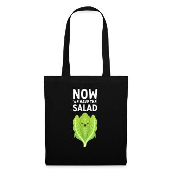 Now We Have The Salad Denglisch Spruch - Stoffbeutel - Schwarz - Vorne