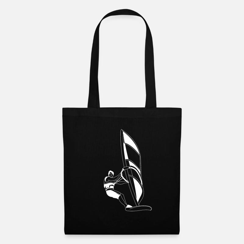 Windsurfen Surfer Wind Segel Windgleiter Geschenk - Stoffbeutel - Schwarz