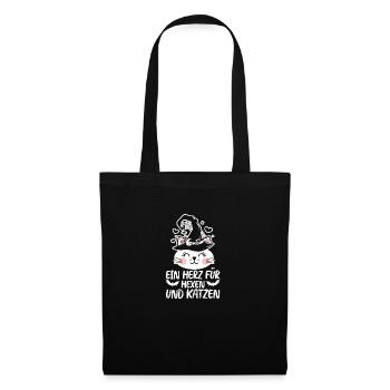 Cat Witch Halloween Costume Halloween - Tote Bag - black - Front