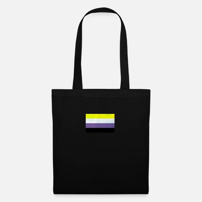 Nonbinary Pride Flag - Tote Bag - black